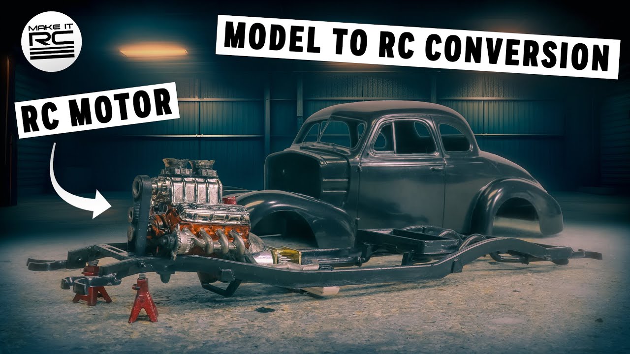 Custom RC Hot Rod Build 🔧 Mounting The Motor and Making It Look Like a Big Block 💪