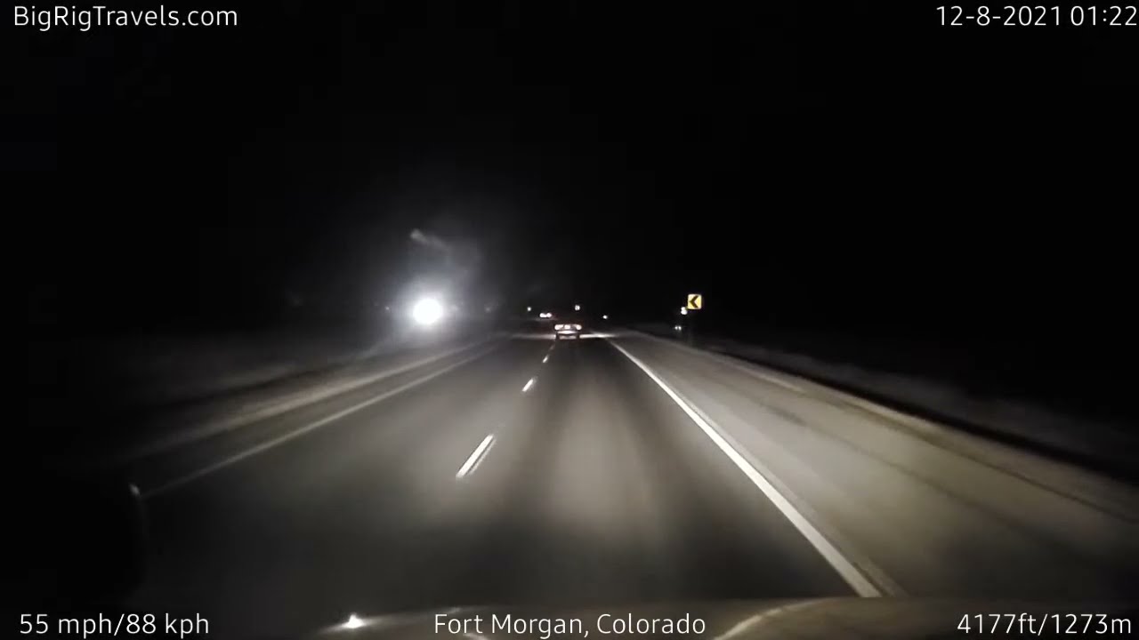 BigRigTravels LIVE Fort Morgan, CO to Sioux City, IA (12/8/21 1:11 AM MST)
