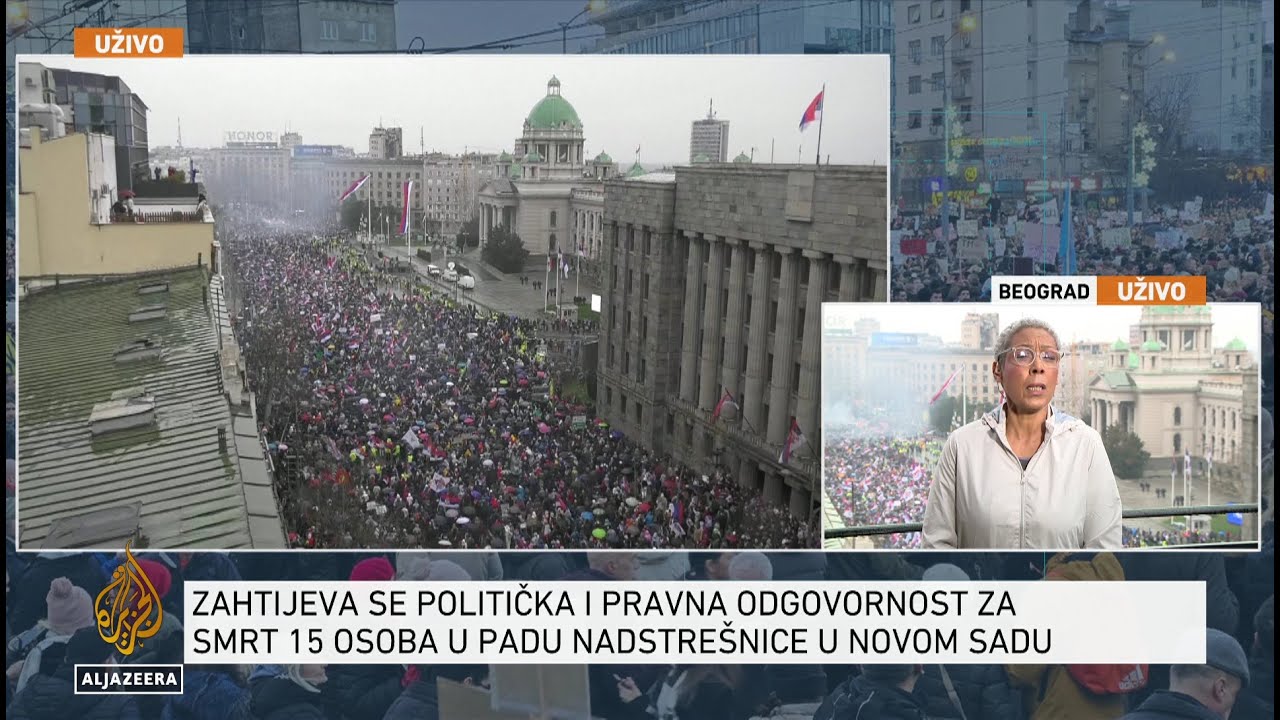 Kiša i pad temperature ne utječu na atmosferu studenata ispred Narodne skupštine