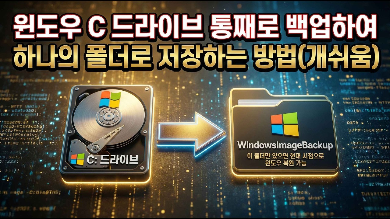 윈도우 C 드라이브 통째로 백업하여 하나의 폴더로 저장하는 방법(개쉬움)