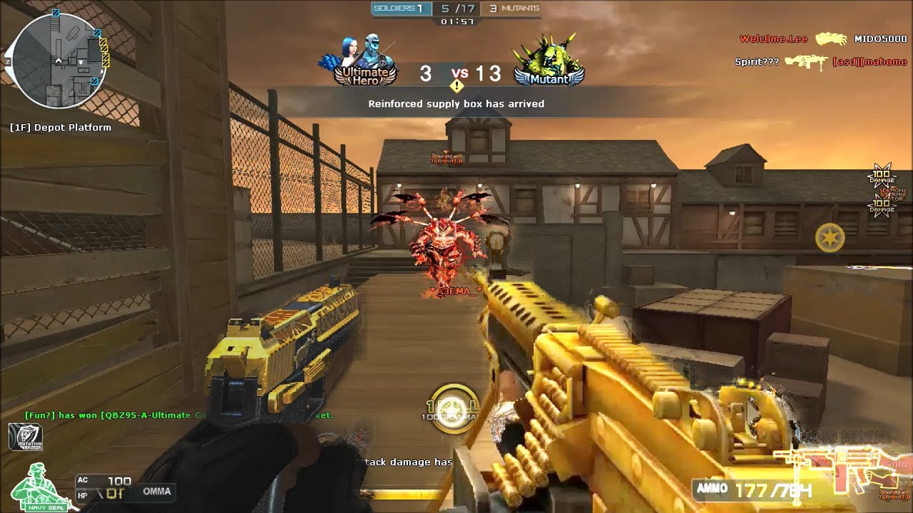 Crossfire NA 2.0 : 249 Minimi Gold - Hero Mode X - Zombie V4