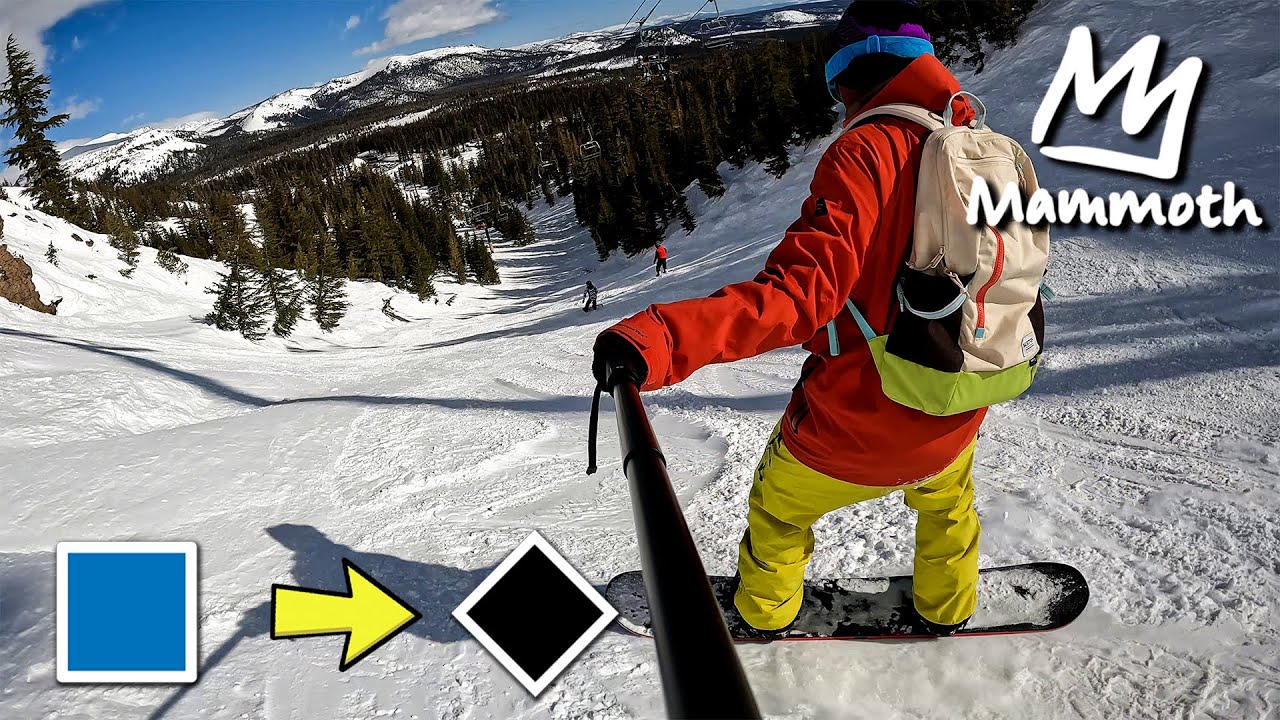 RIDE THIS TO GO FROM BLUE TO BLACK IN MAMMOTH MOUNTAIN 🏔️🏔️🏔️