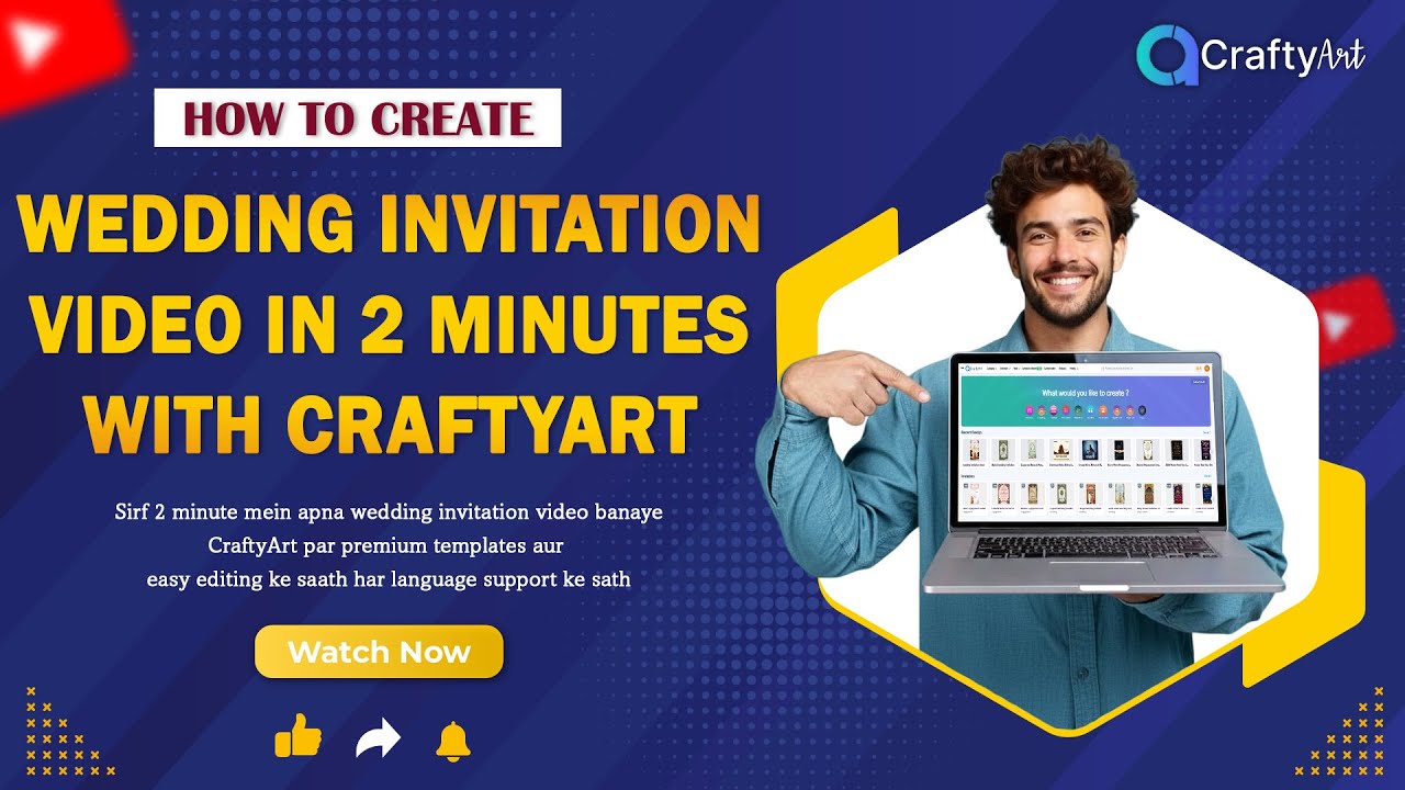 Wedding Invitation Video in 2 minutes on CraftyArt | Fast & Beautiful Designs