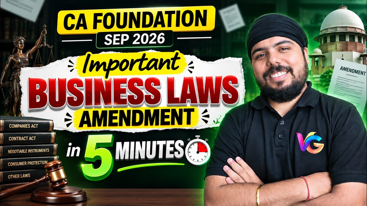 CA Foundation: Important Business Laws Amendment in 5 Minutes | Sep 2026 Attempt | CA Gurpreet Singh