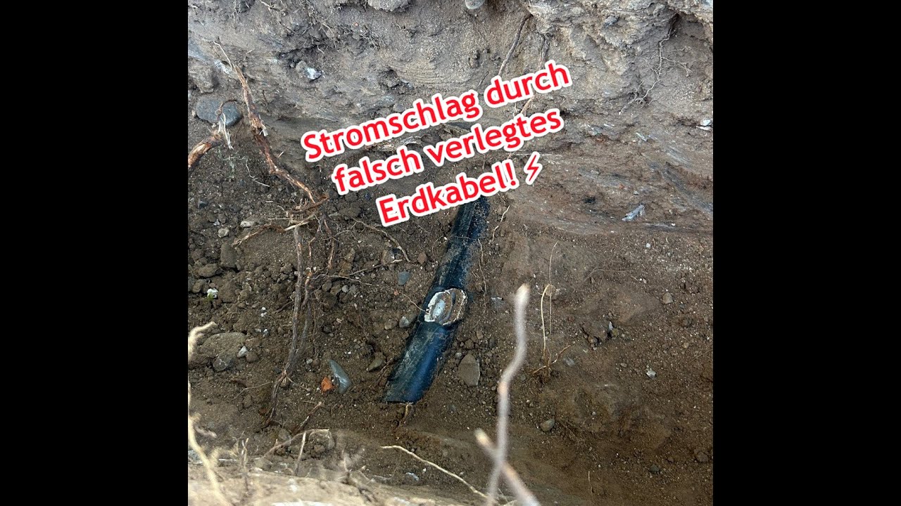 Bagger besch&auml;digt falsch verlegtes Erdkabel &ndash; Stromschlag beim Freilegen! ⚡