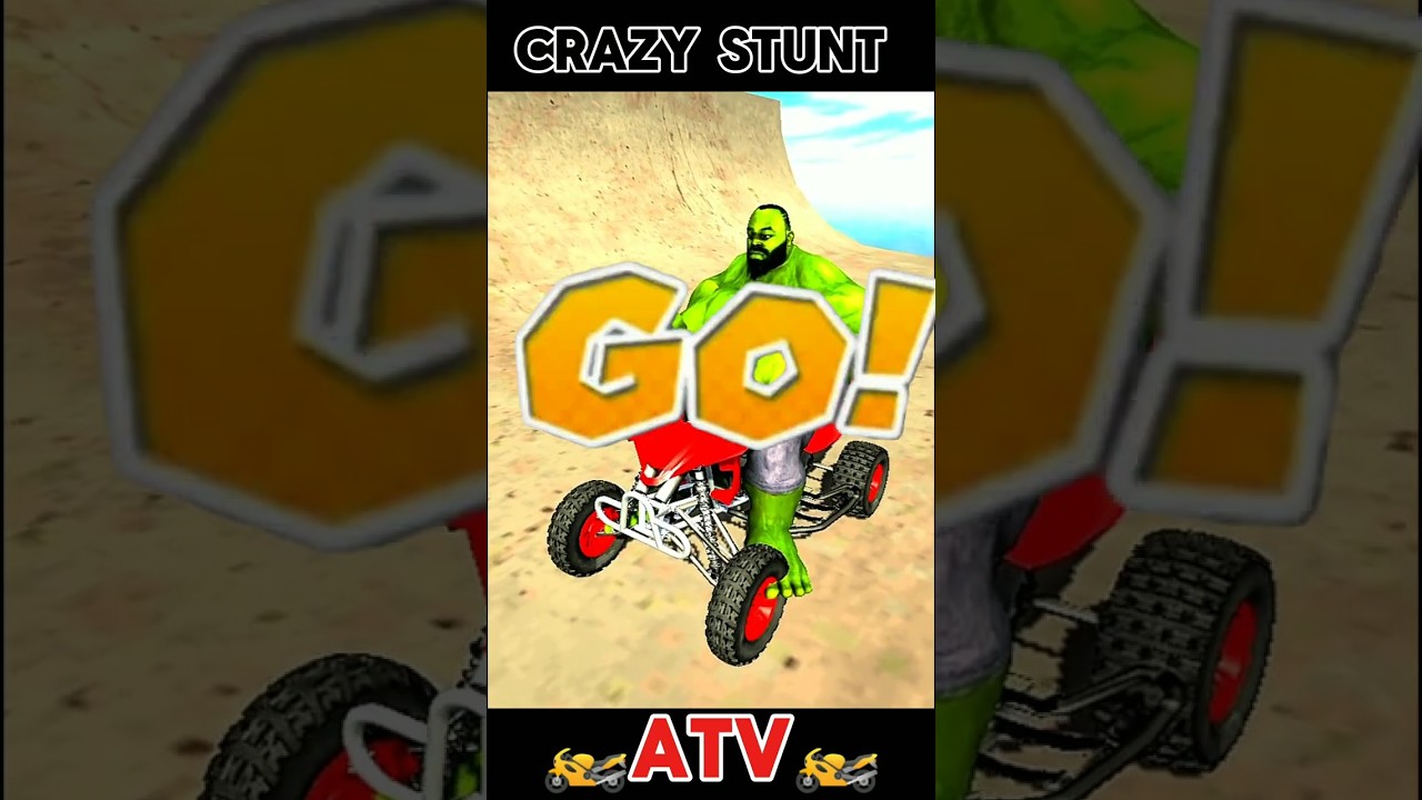 ATV bike stunt in indian bike driving 3D game ramp 