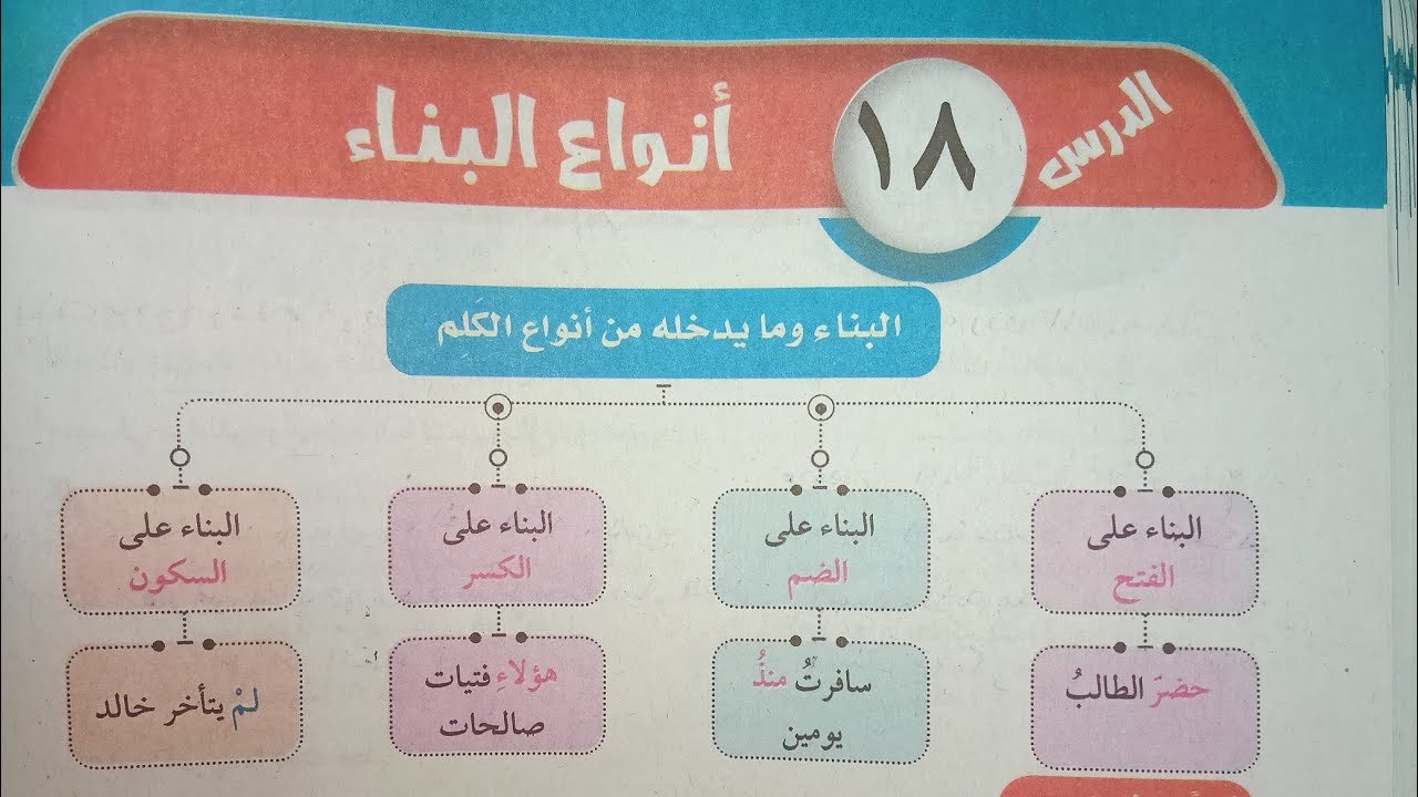 شرح وحل تدريبات درس (أنواع البناء) للصف الأول الإعدادي الأزهري الترم الأول 2024