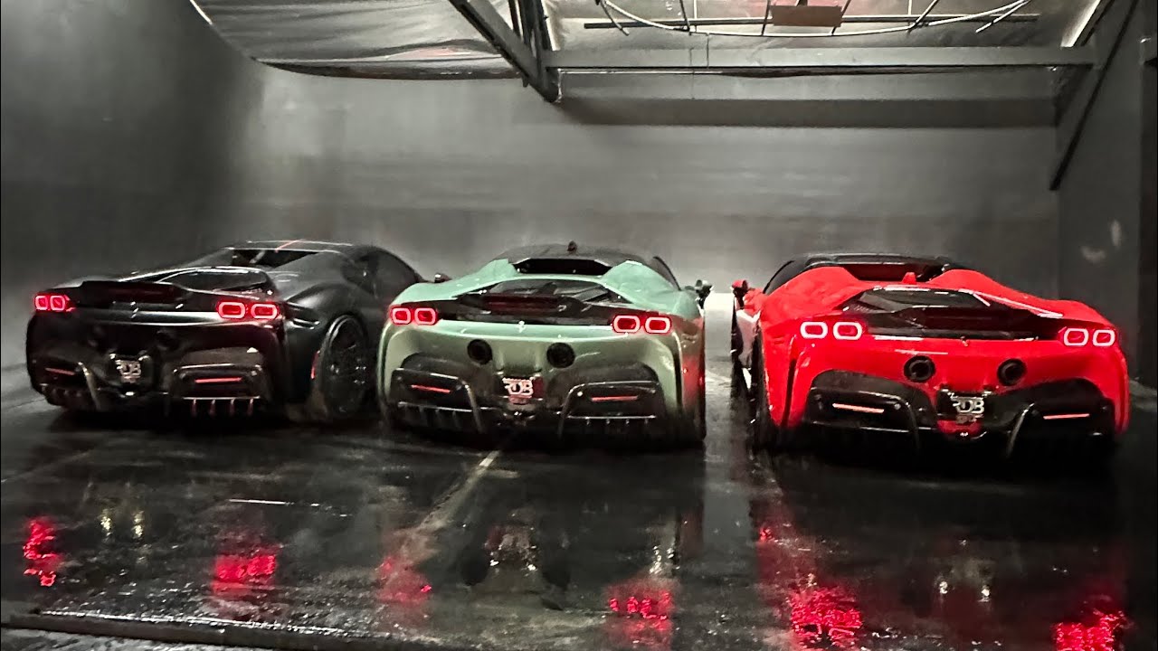 Три SF90 Ferrari высочайшей модификации, два McLaren Senna из карбона, грандиозный день в студии.