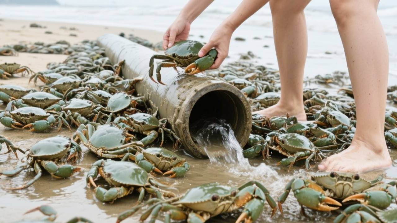 I Found A Crab Nest With Hundreds Of Them Under The Rocks. It Was So Cool To Pick Them Up.
