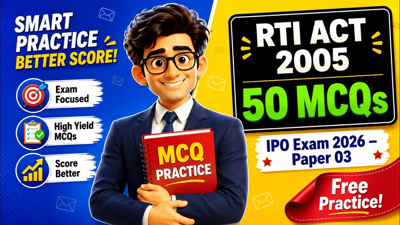 IPO Exam 2026 | RTI ACT 2005 | Top 50 MCQs   # IPOMCQs #IPOExam2026