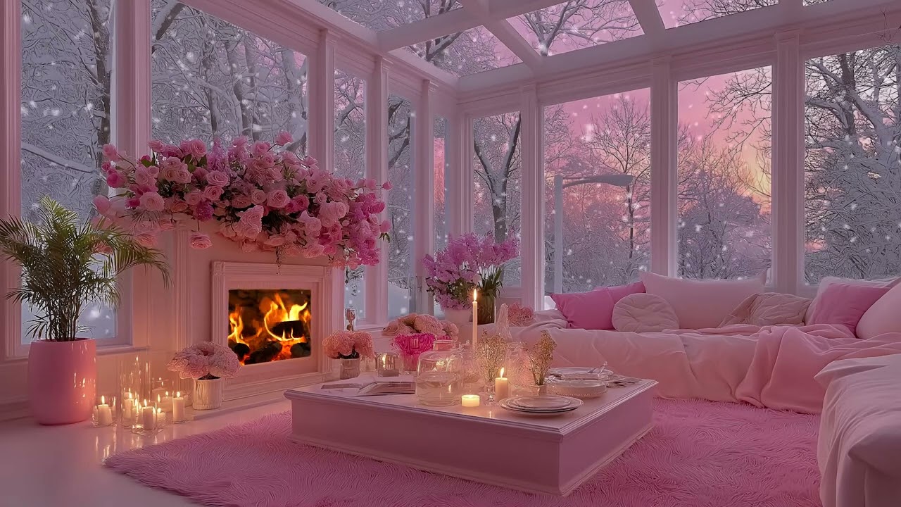 3 Hour Snowstorm Wind and Fireplace Sounds | Deep Sleep Cozy Ambience