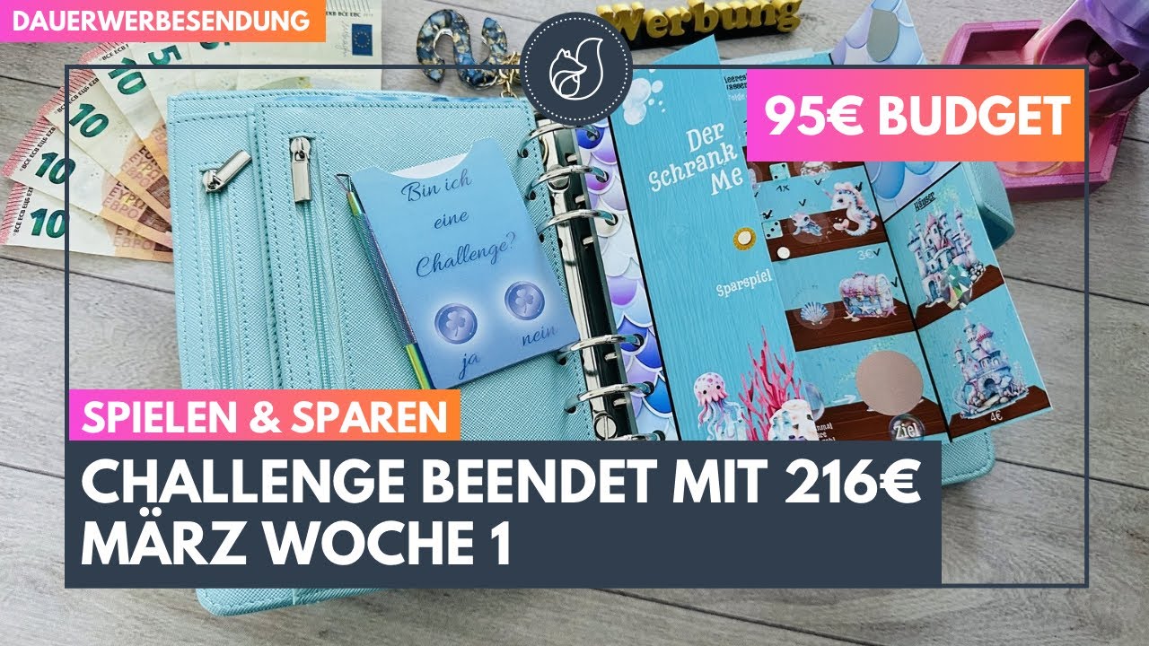 Challenge beendet mit 216€ 🌸 Sparspiele März Woche 1 #umschlagmethode #budgeting 