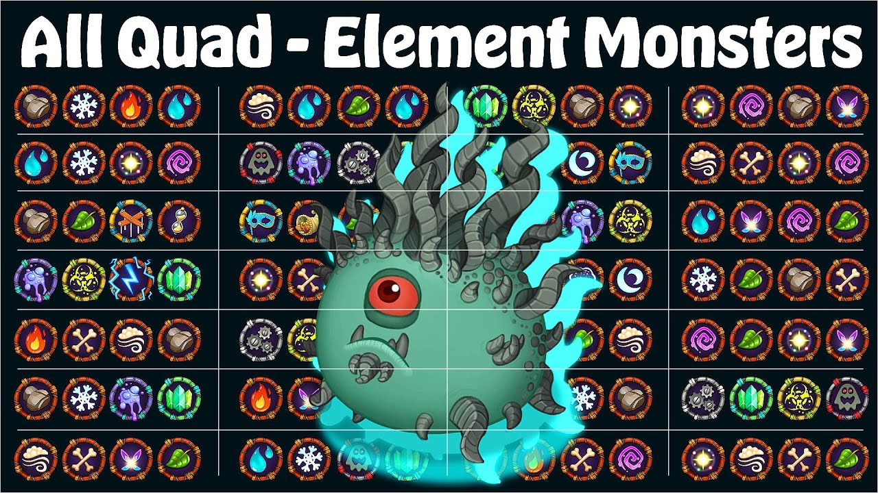 All New Quad-Element Monsters in My Singing Monsters