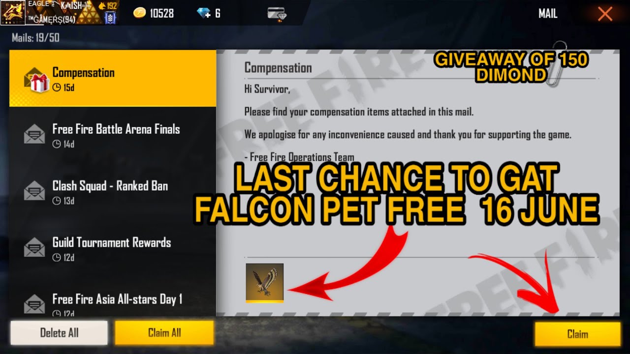 HOW TO GAT FELCON PET IN FREE FIRE ||FELCON PET COME IN Meal  ON 16 JUNE || GAMING HUNT ||