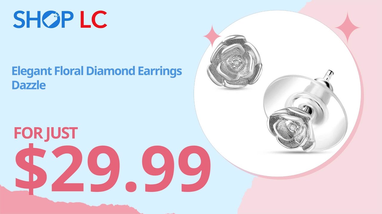 Luxuriant Lab Grown Diamond (VS) Accent Floral Stud Earrings in Sterling Silver