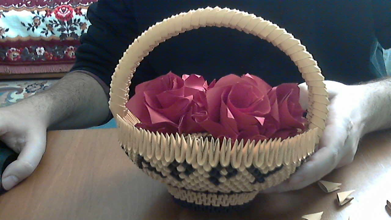 HOW TO MAKE 3D ORIGAMI HAPPY BIRTHDAY BASKET
