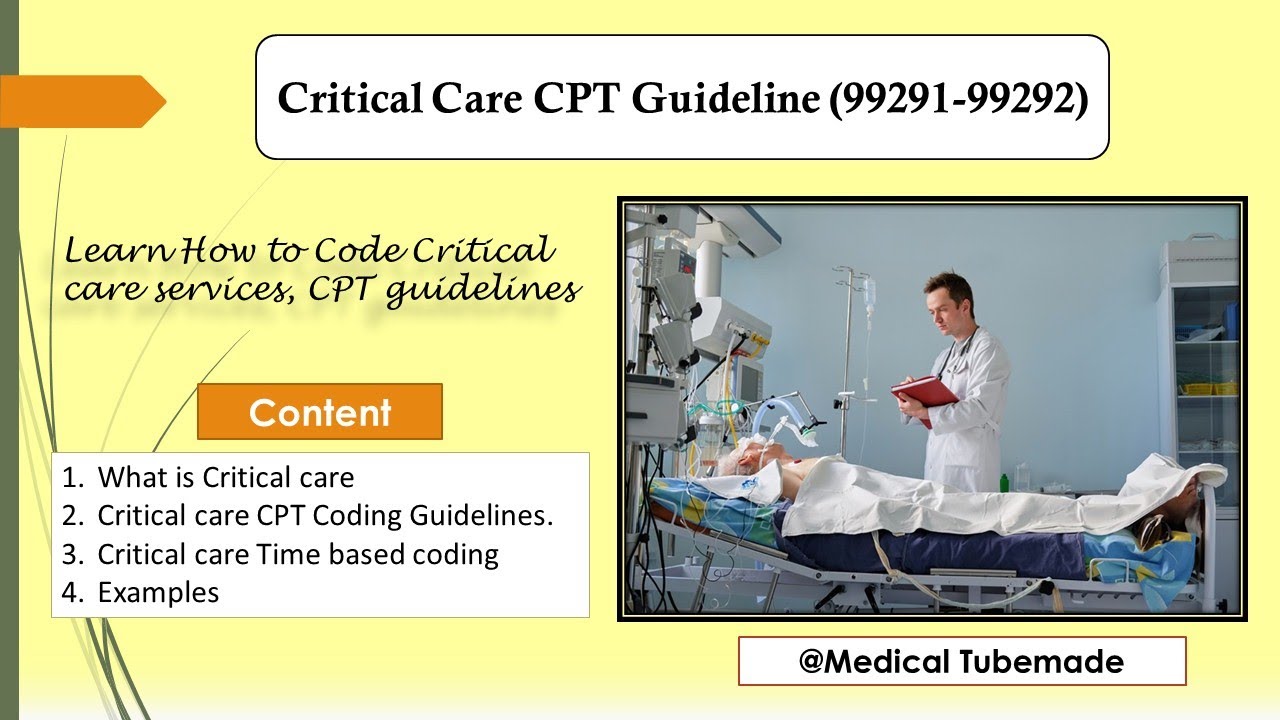 Critical care Coding guidelines | How to assign CC CPT Codes | Inclusive Services in Critical Care.