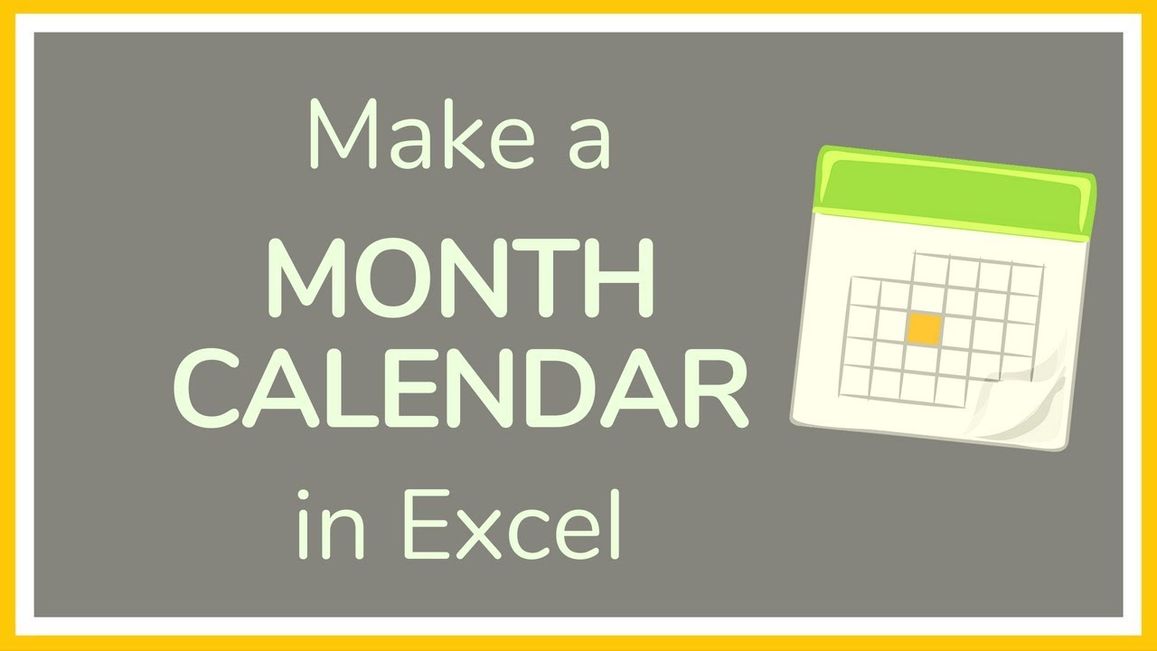 Как создать месячный календарь в Excel — Учебное пособие 📆