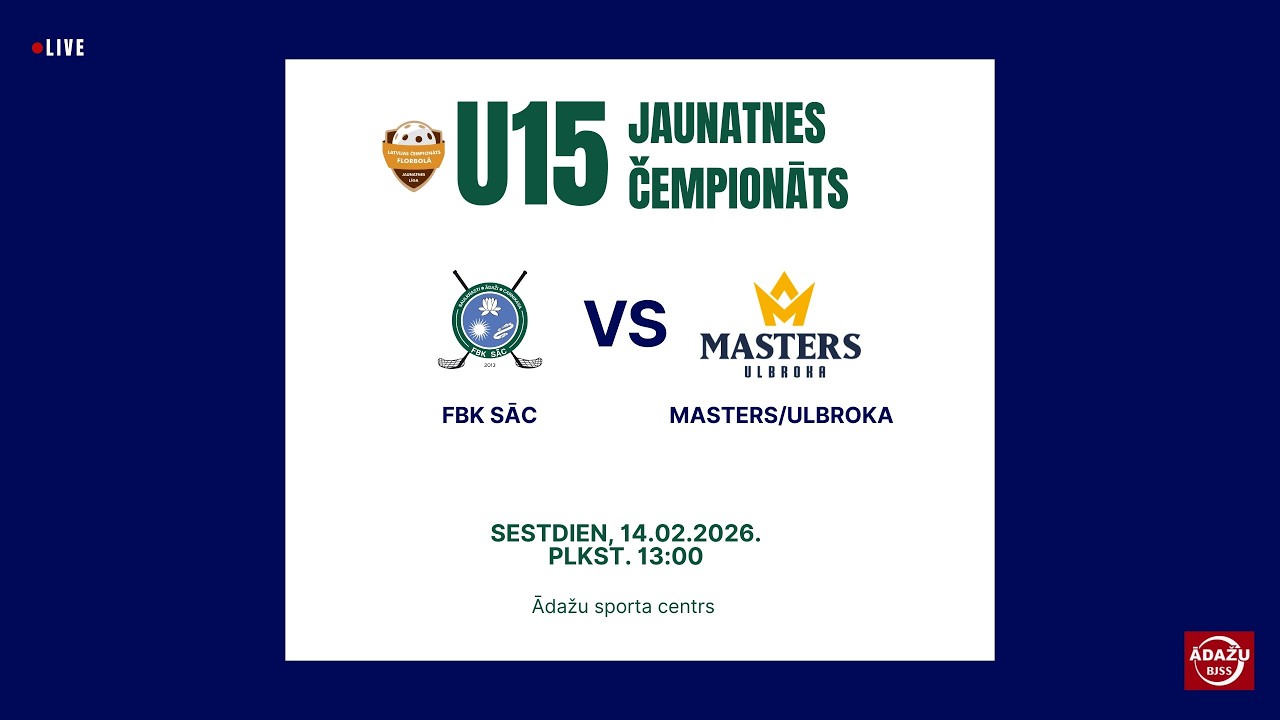 2026-02-14 13:00, U15, FBK SĀC - MASTERS/ULBROKA