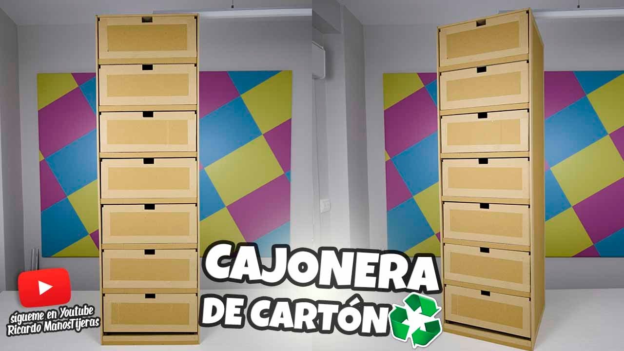 MUEBLE ORGANIZADOR DE CARTÓN RECICLADO|Manualidades Reciclaje|DIY