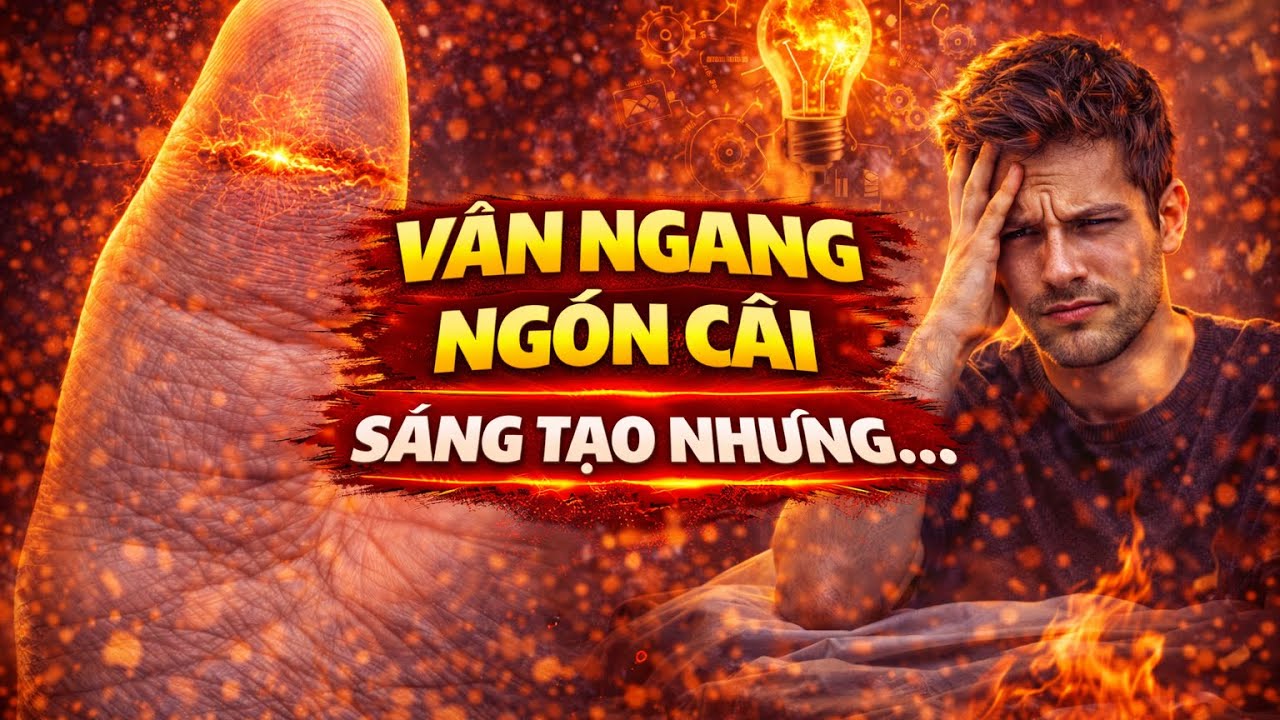 Vân trên ngón tay cái có vân ngang – Tư duy sáng tạo, nhưng thiếu kiên nhẫn