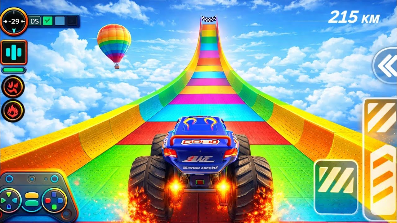 Impossible Mega Ramp! Monster Truck Crazy Stunts 🔥