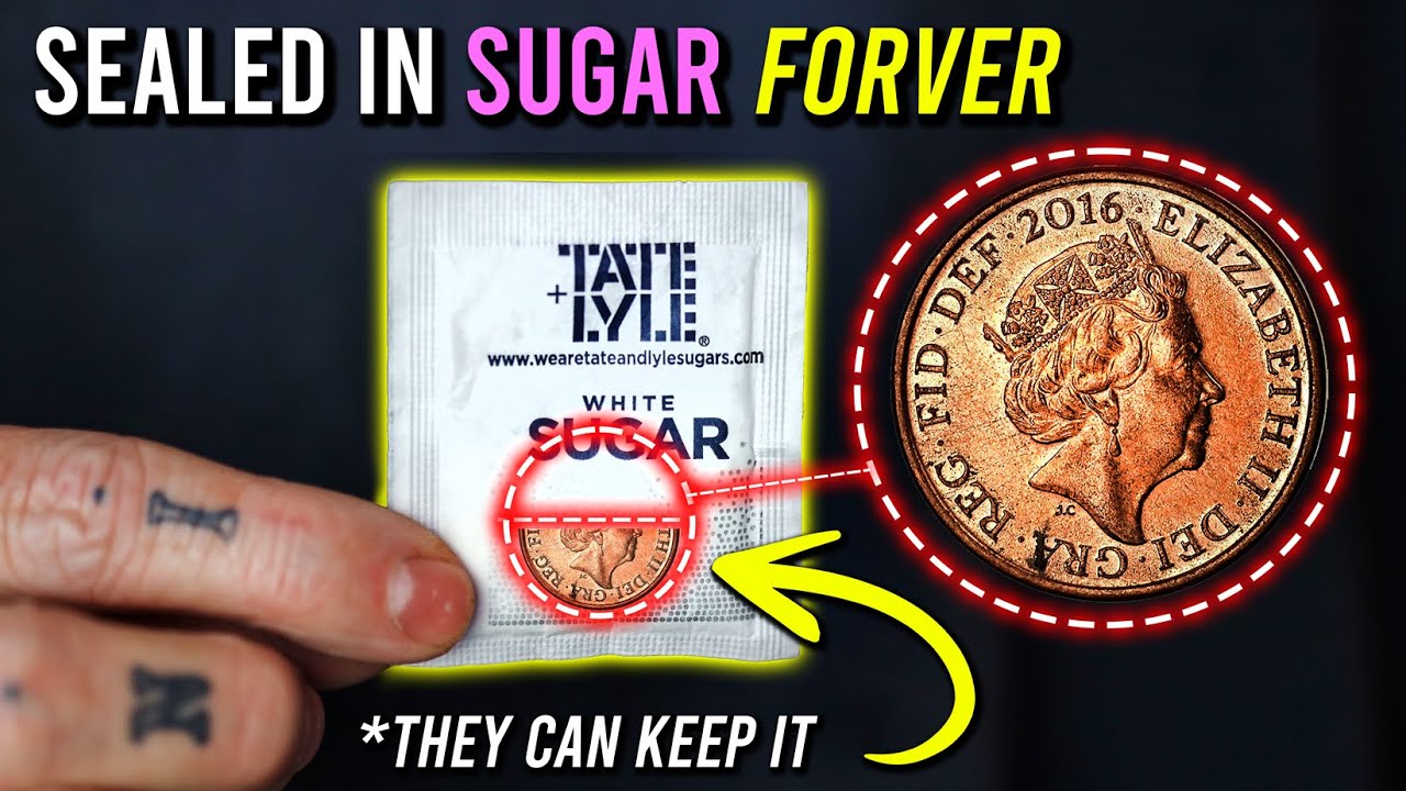 IMPOSSIBLE￼ Coin in SUGAR Packet Trick - TUTORIAL