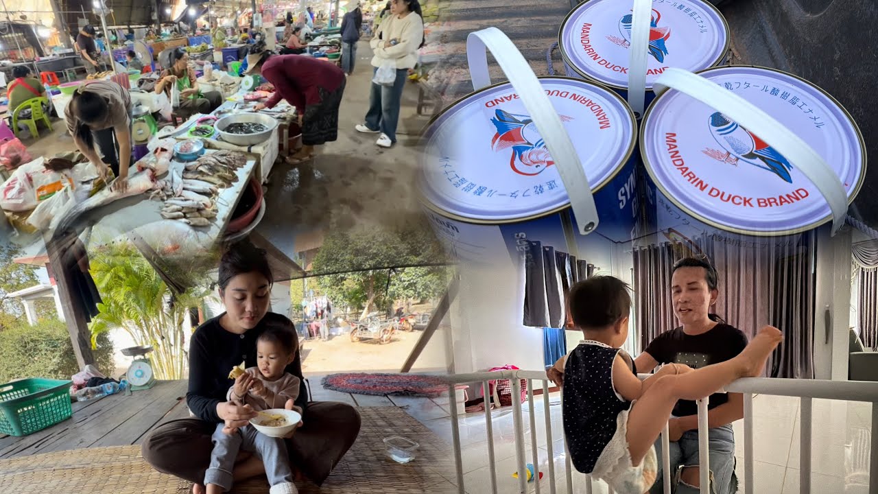เลาะตลาดชื้ออาหารแลง// ชื่อสีมาทาไม้โรงรถ