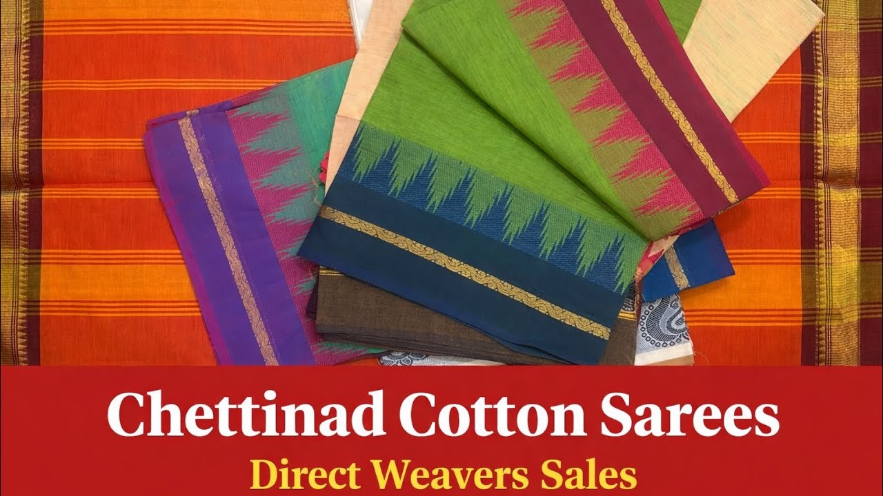 Chettinad Cotton Sarees Direct Weavers Sales #sarees #chettinadcottonsarees #cottonsareeswholesale 