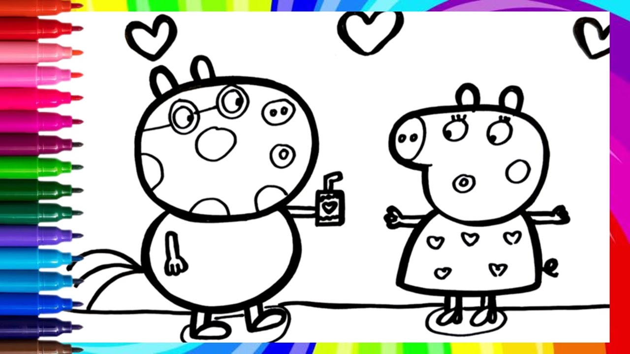 How To Draw Peppa Pig and Her Friend | Draw Peppa Pig and Pedro Pony For Kids