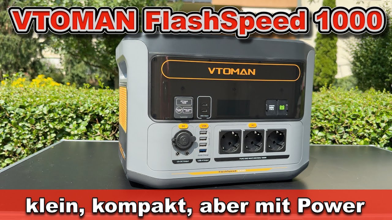 VTOMAN FlashSpeed 1000 Test & Review – 828 Wh Power Station mit UPS / USV & Schnellladung