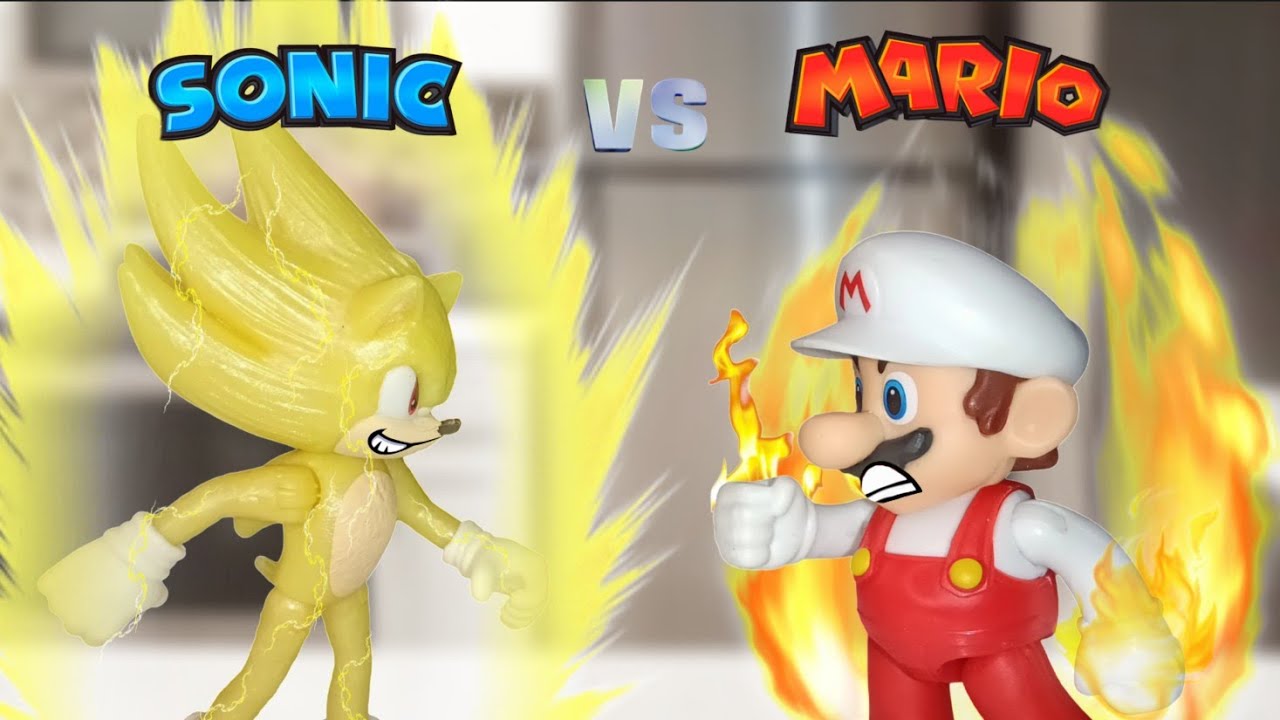 Sonic fights Mario (stopmotion)