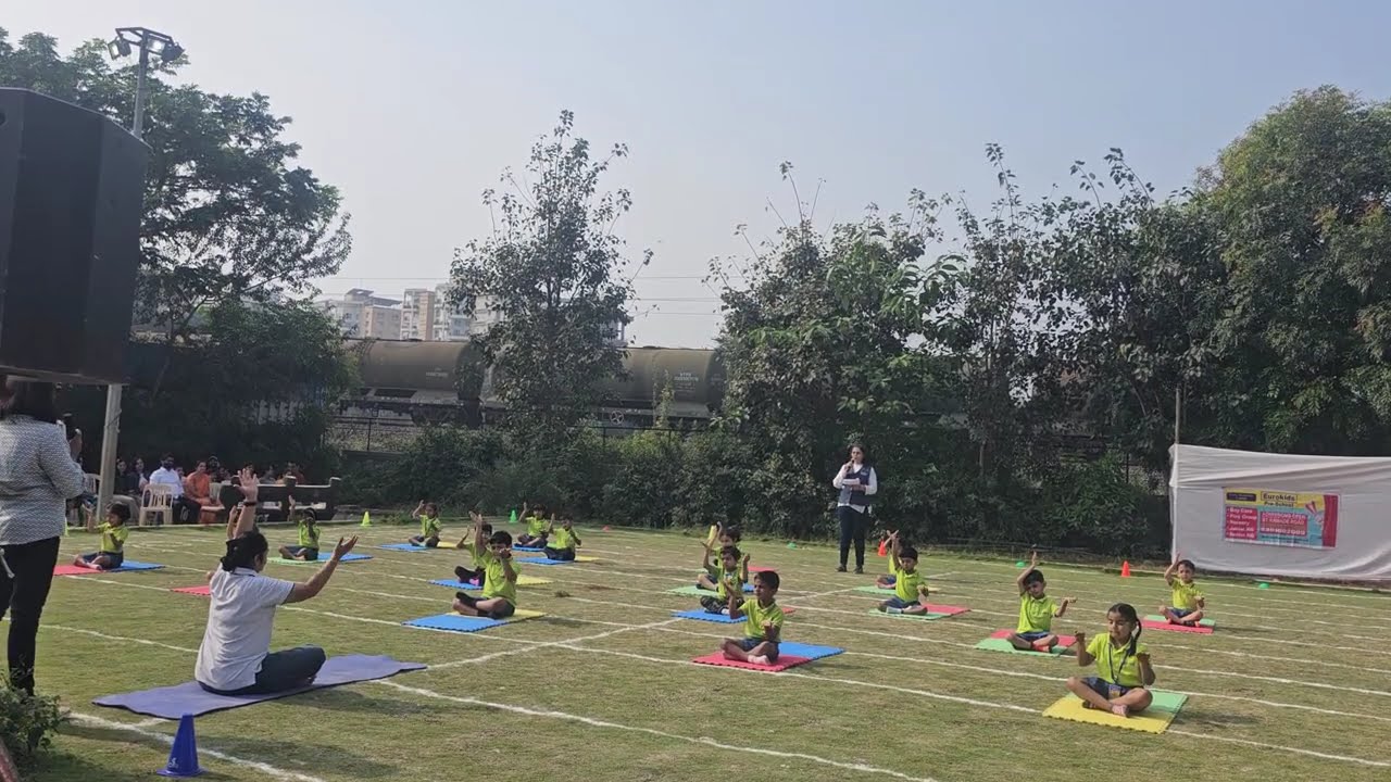 Yoga by little ones#EuroKidsBTKawadeRoad #sportsday #2023-24