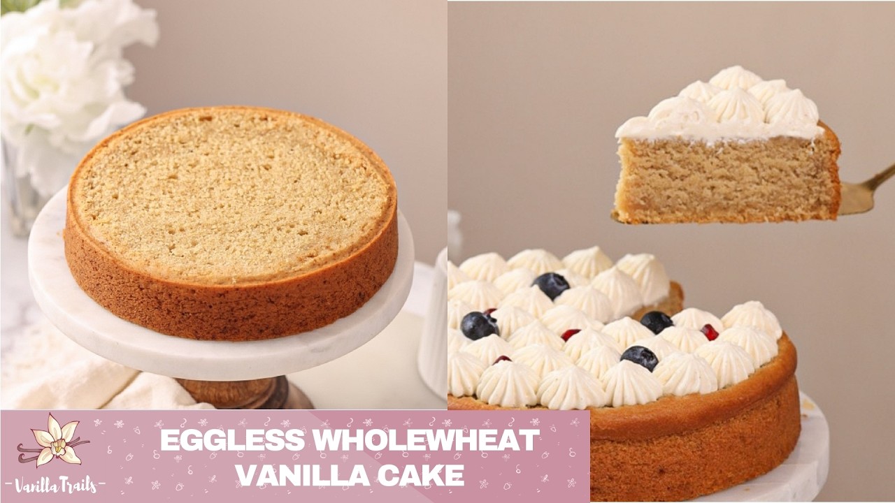 Ванильный кекс из цельной пшеницы без яиц | Мягкий, воздушный, полезный | Без майды, без рафиниро...