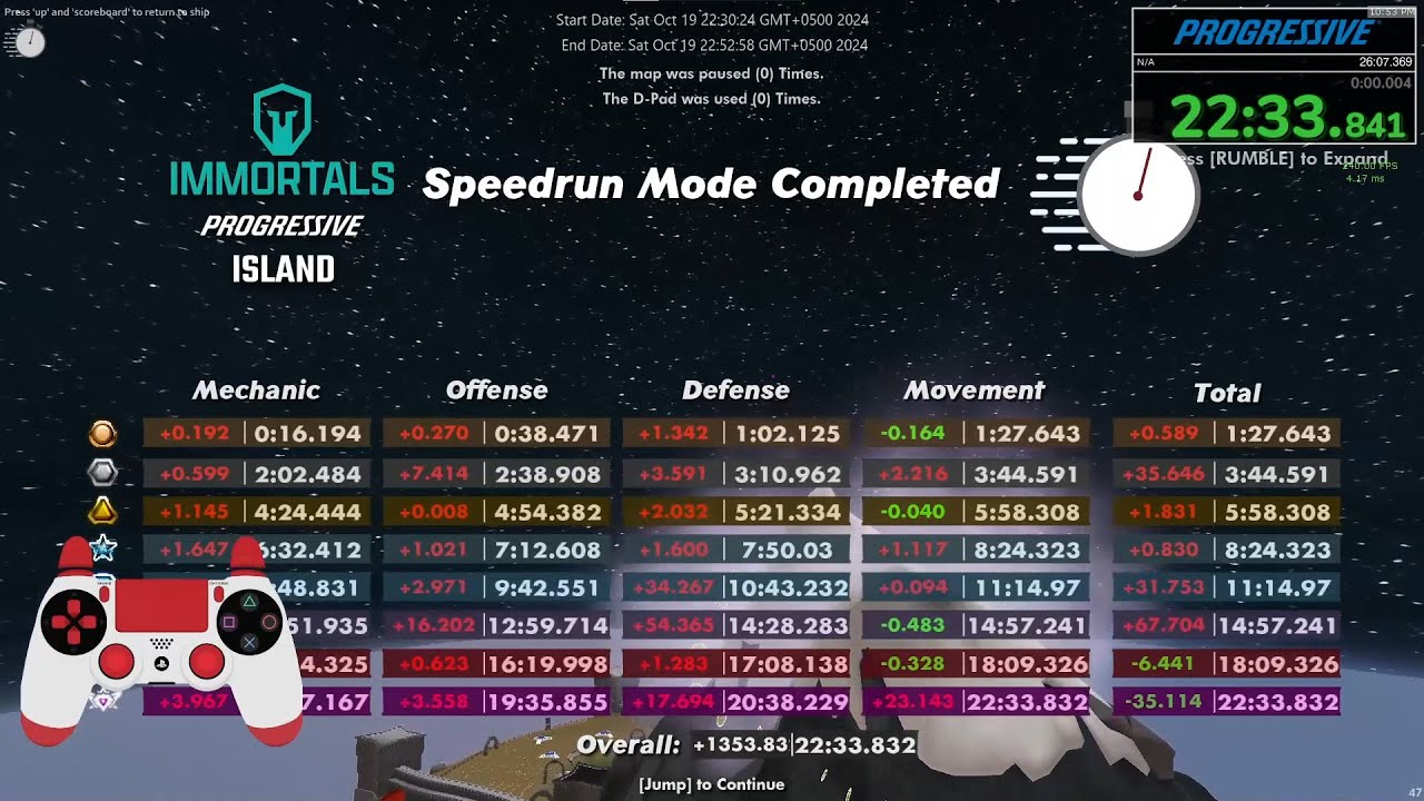 Immortals Progressive Island in 22:33