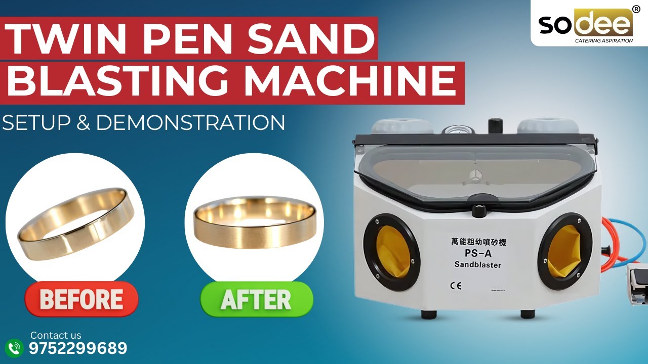 Twin pen sand blasting machine Setup and Demonstration | Sodee Jeweltech