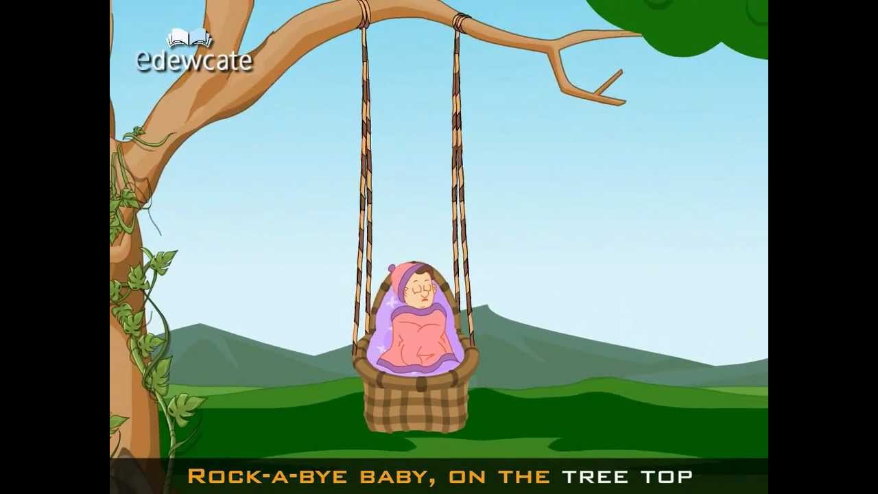Edewcate english rhymes - Rock a bye baby lullaby rhyme for toddlers