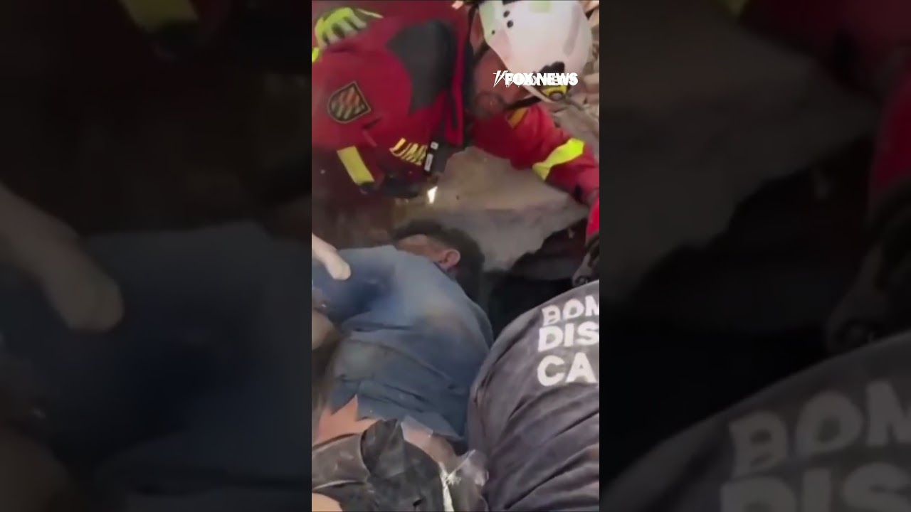 First responders CELEBRATE after survivor pulled from earthquake rubble #shorts #news #earthquake