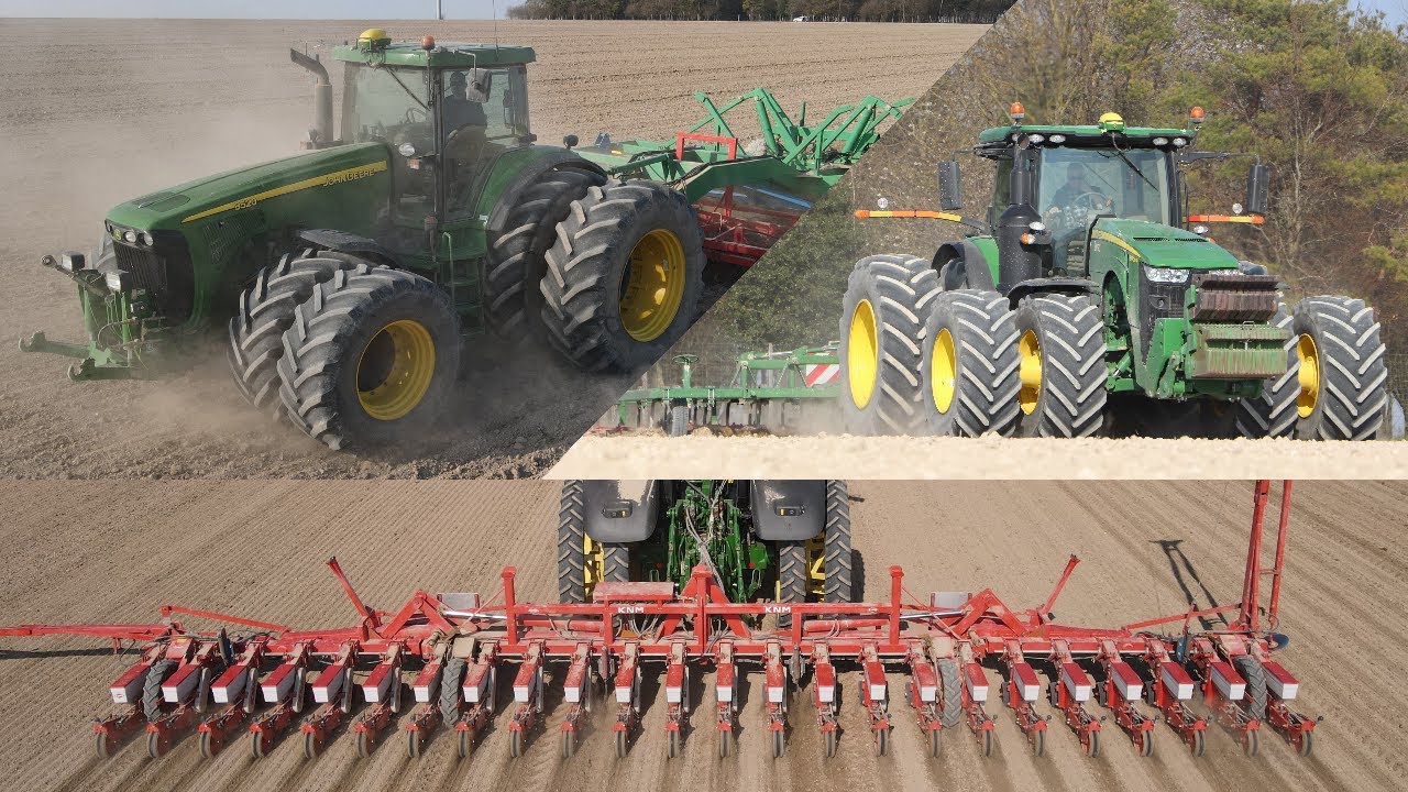 2️⃣4️⃣ RANGS pour ce semoir XXL / John deere 8400r, 8520, 6210r / 2x Outils de 8 METRES😍