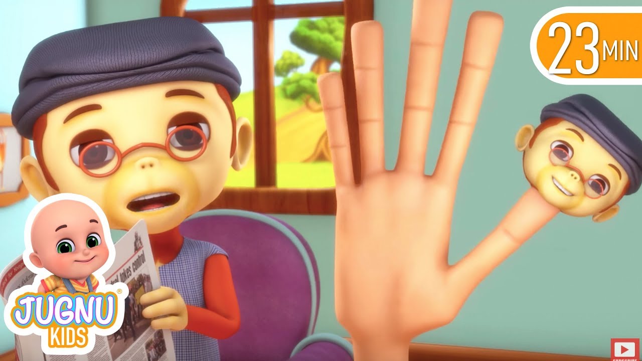 funny baby monkey finger family | Jugnu Kids  Nursery Rhyme & Kids Songs
