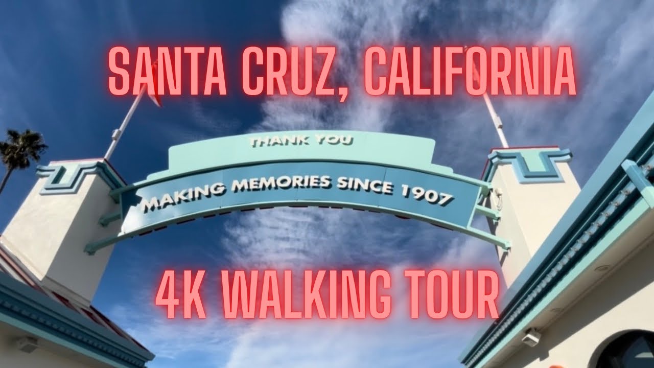 Walking 4k tour- Santa Cruz, California- Board Walk