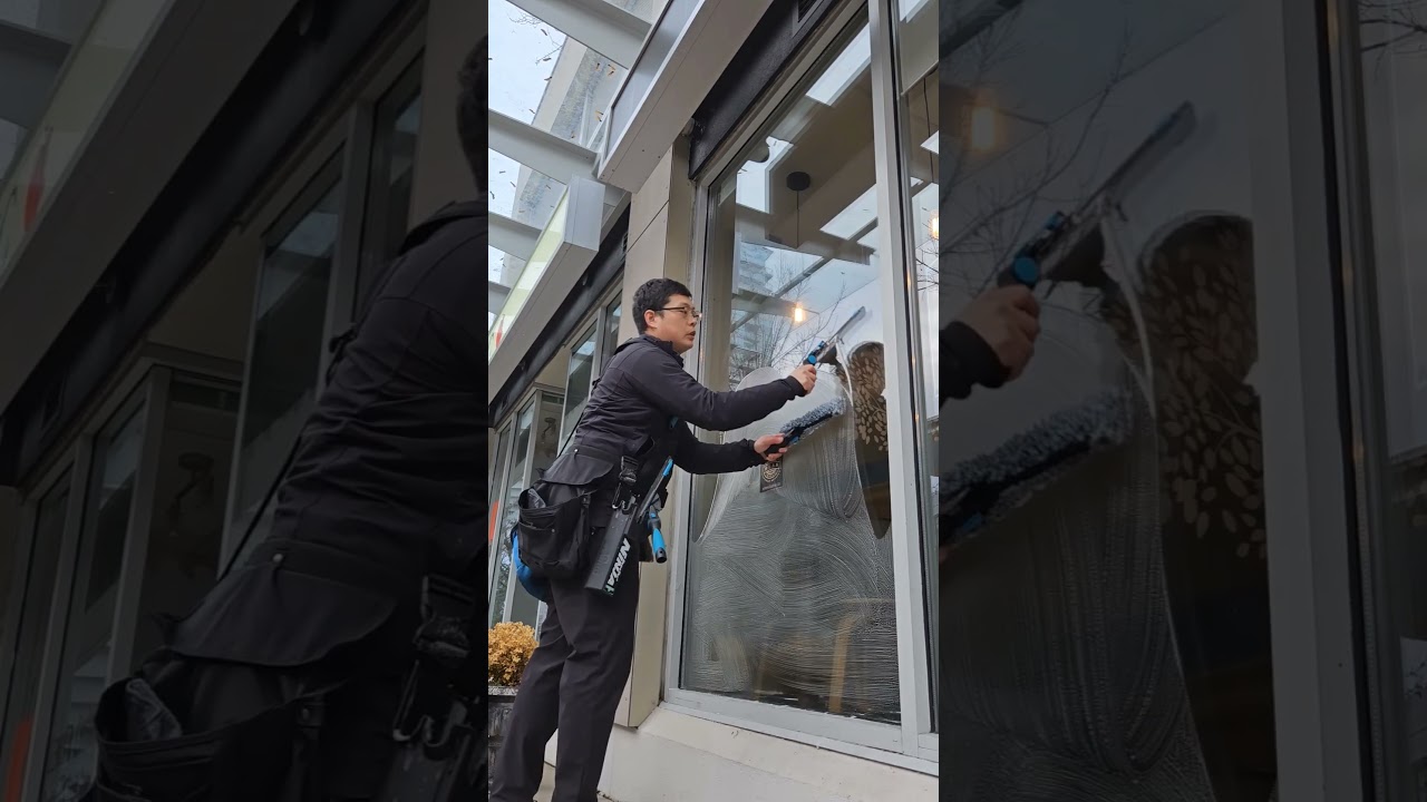 Window Cleaning Squeegee Techniques #satisfying