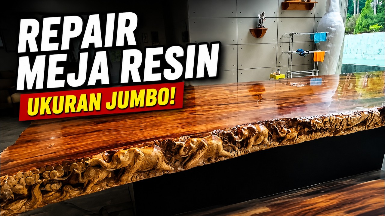 Servis Meja Resin Ukuran Jumbo! Harganya Ratusan Juta Rupiah.