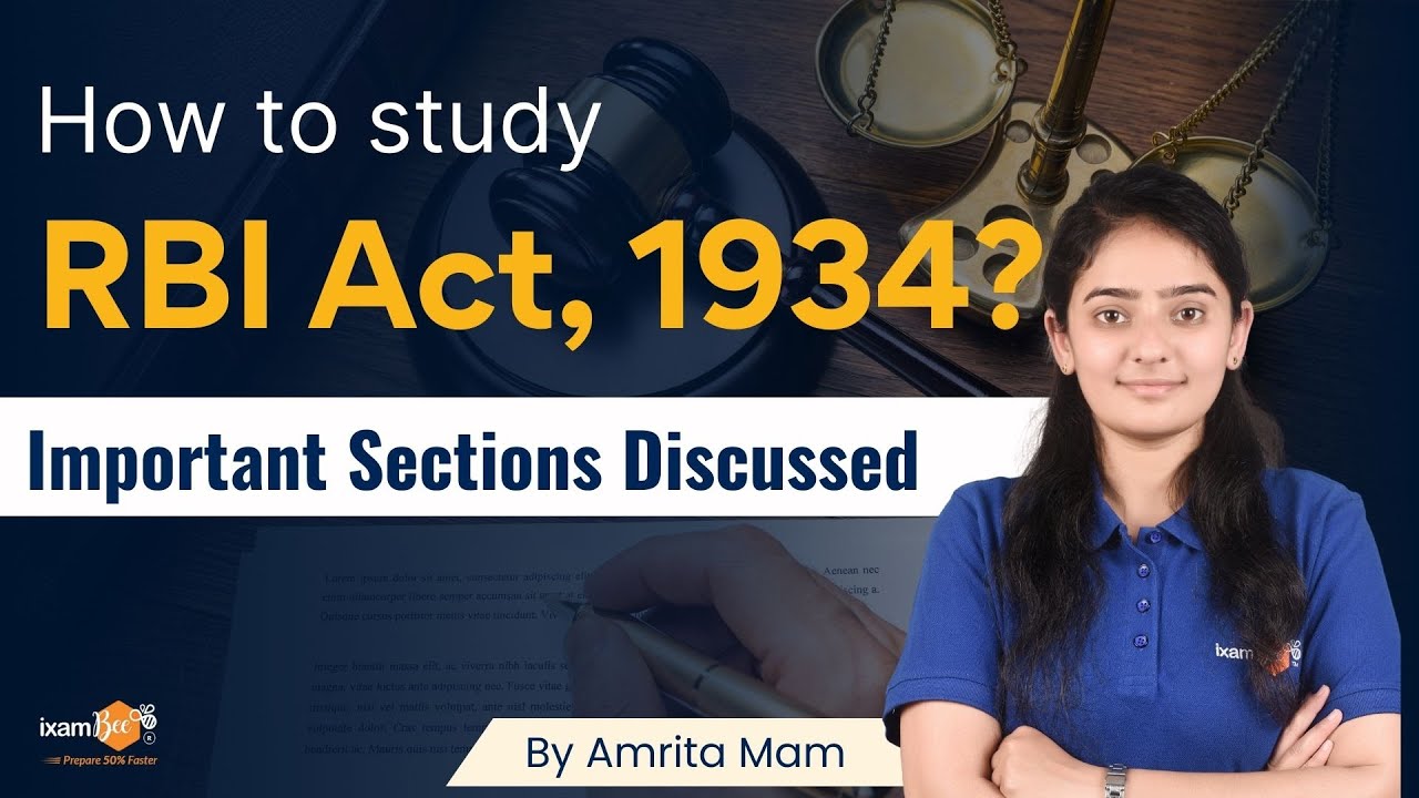 How to study RBI Act, 1934? | Important sections of RBI Act 1934 | By Amrita Mam