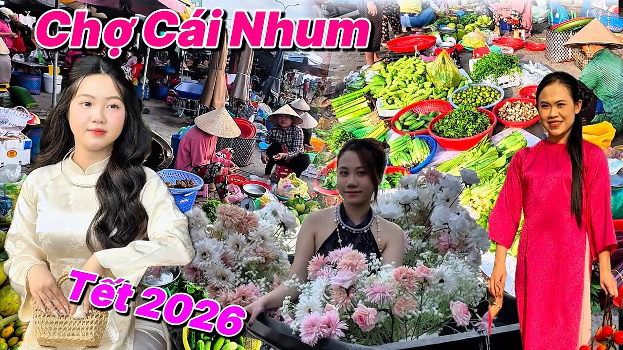Đông Như Chợ Tết Cái Nhum, Mang Thít Bà Con Đổ Xô Chợ Tết 2026 Đông Vui
