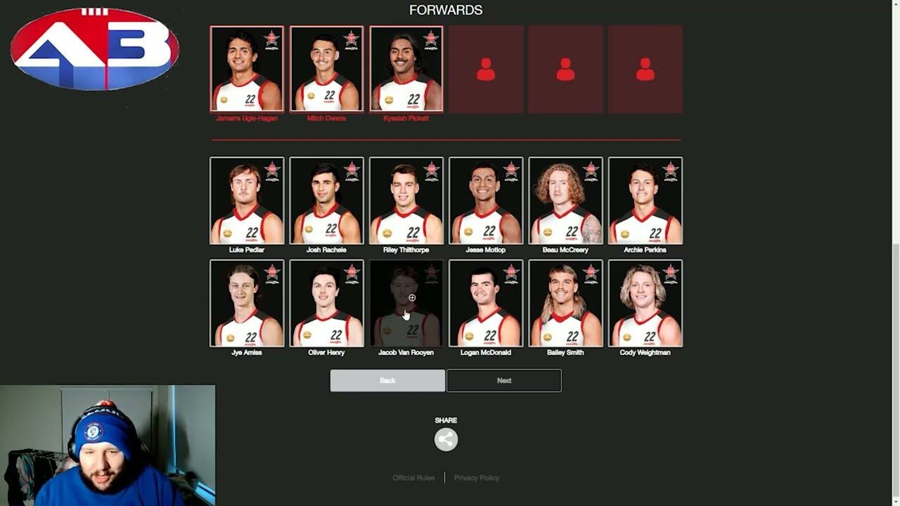 Doc names his 22 under 22 side