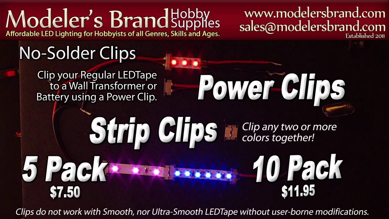 No-Solder Double-Density LEDTape Clips