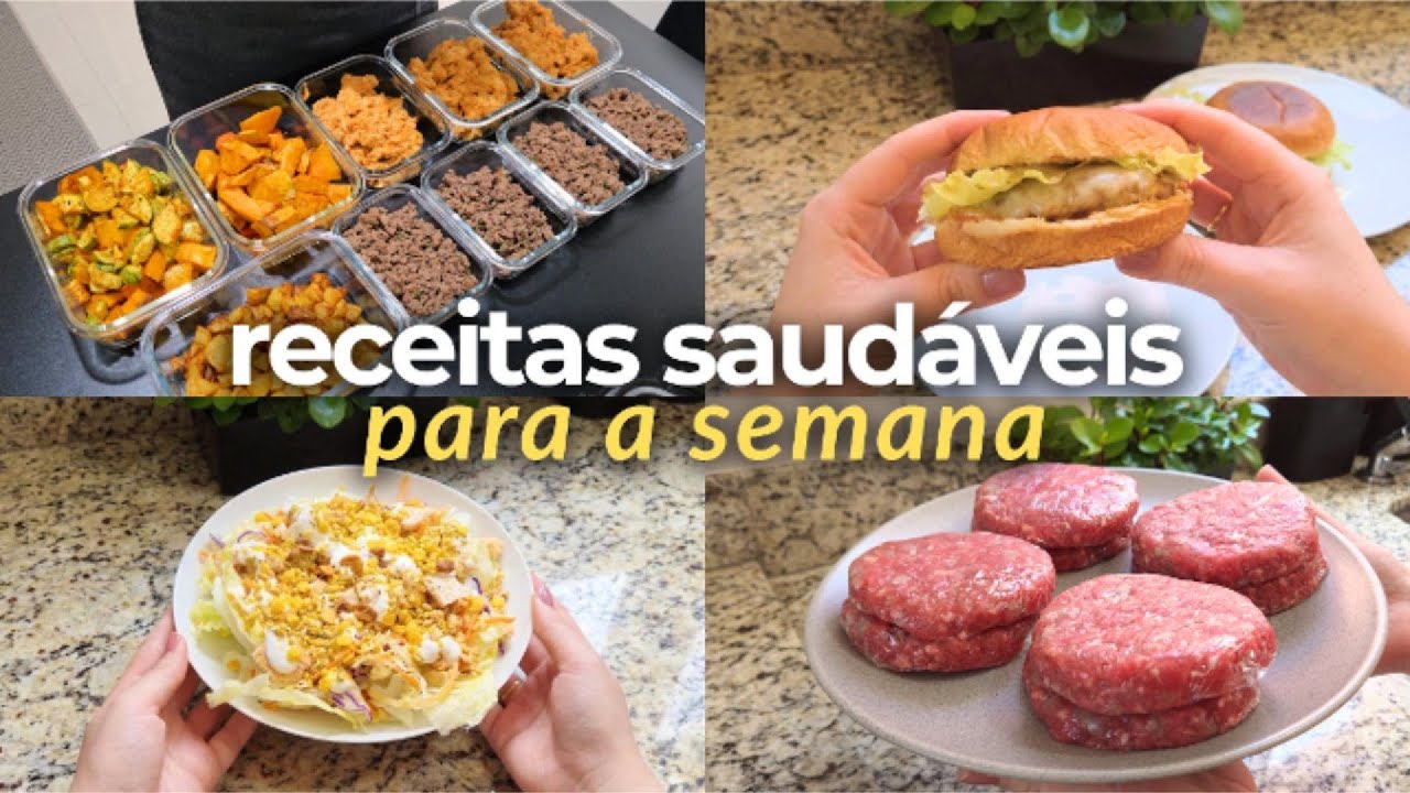 COMIDAS PARA A SEMANA | legumes na air fryer + salada crocante e proteica + hambúrguer caseiro