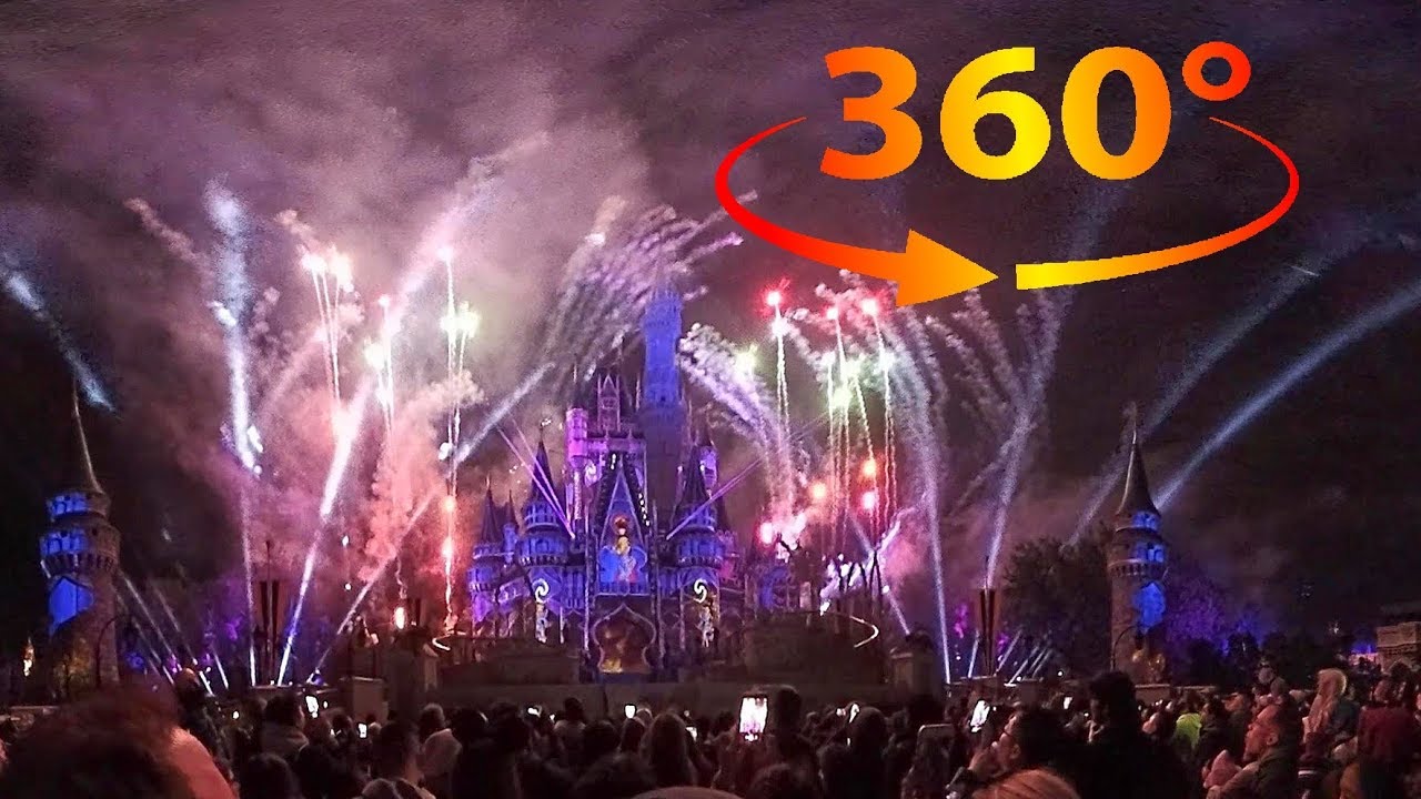 360 / VR (4K) Happily Ever After Fireworks (Spatial Audio) at Magic Kingdom Walt Disney World - USA