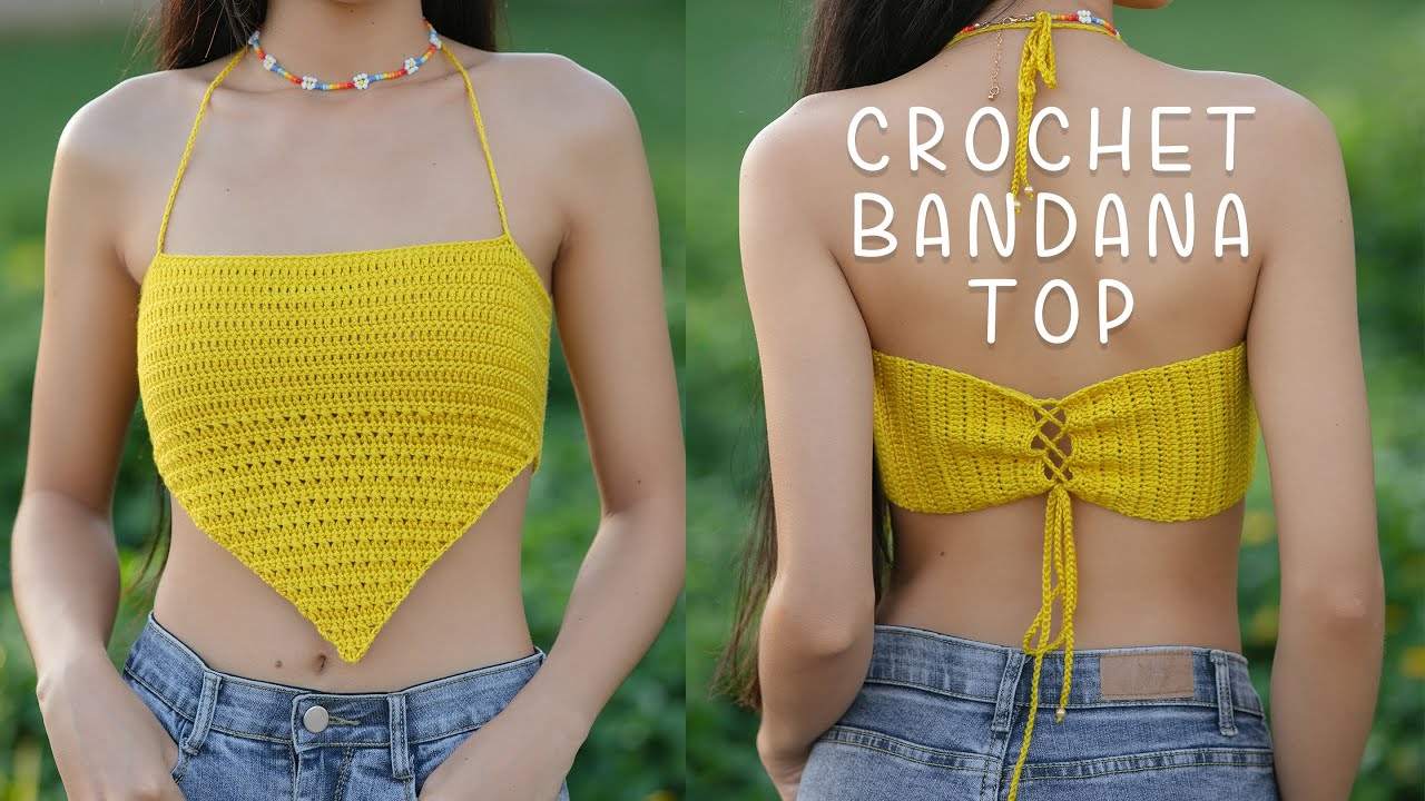 Easy Crochet Bandana Top Tutorial | Crochet Bandana Top | Chenda DIY